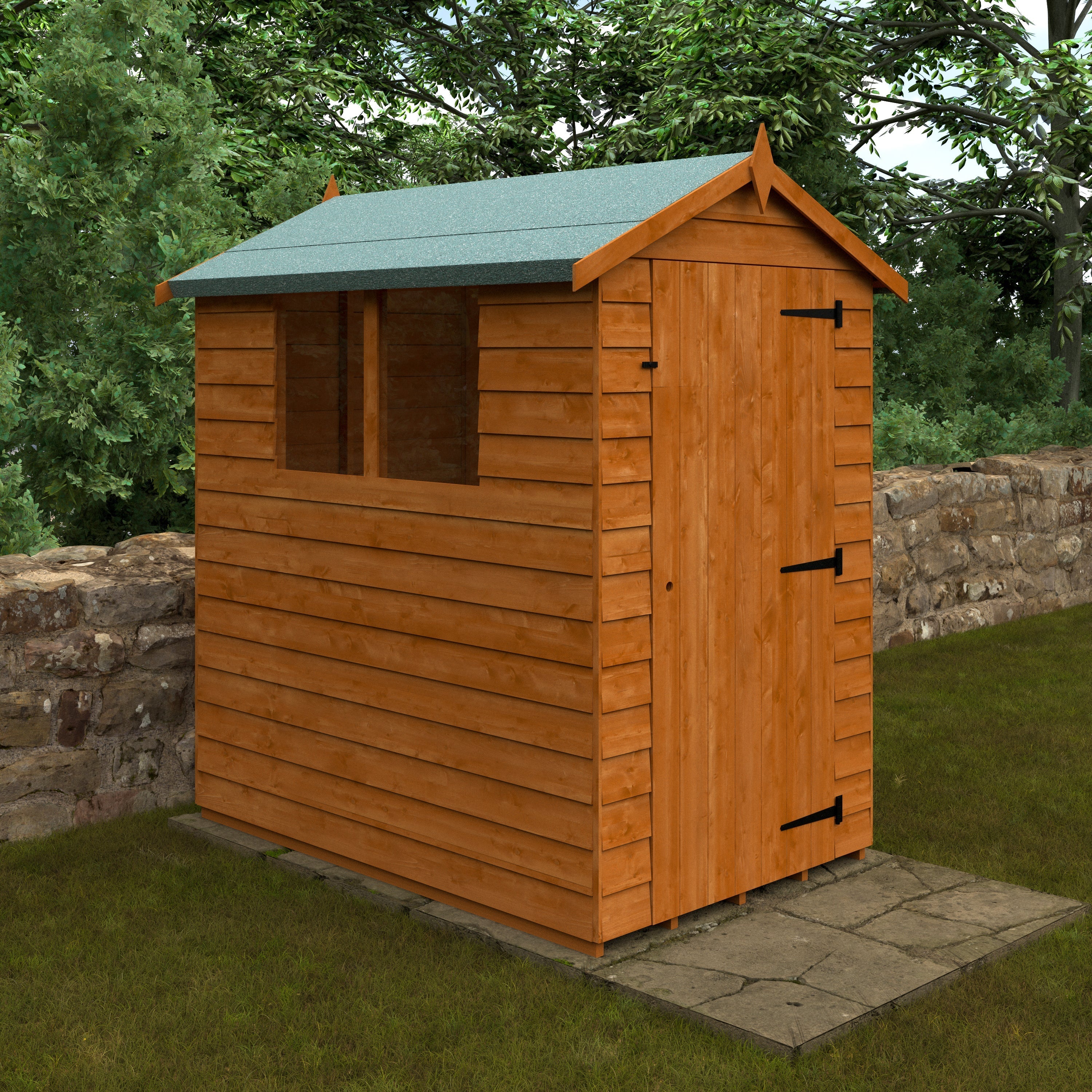 Budget Apex Overlap Wooden Garden Shed