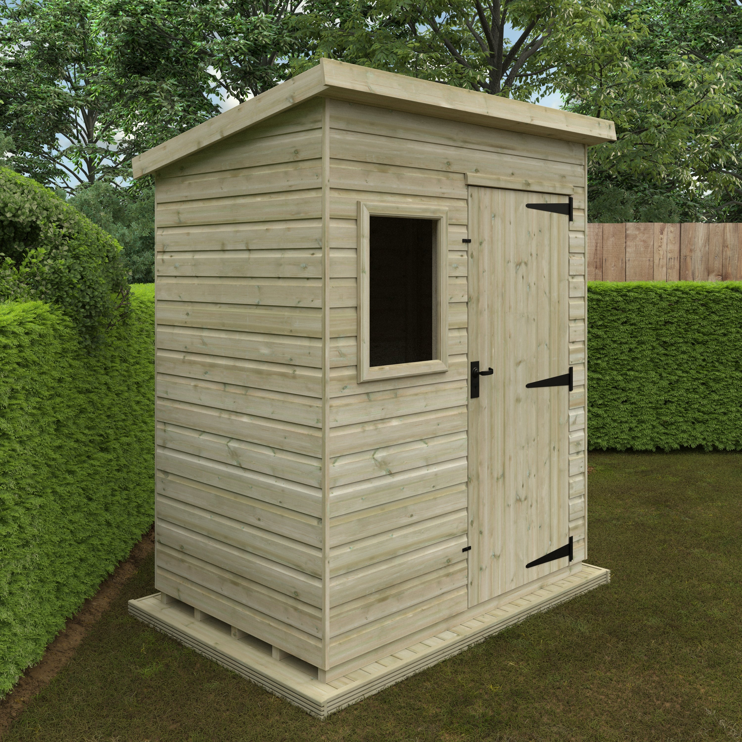 Deluxe Pent Tanalised Shiplap Wooden Garden Shed