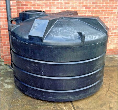 5000L Black Rainwater Tank - No Outlet