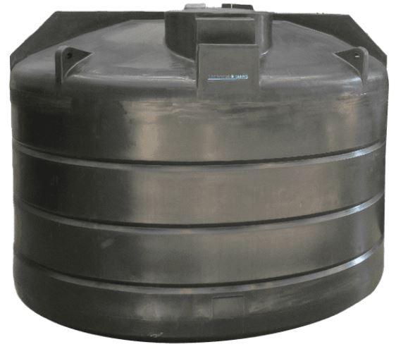 5000L Black Rainwater Tank - No Outlet