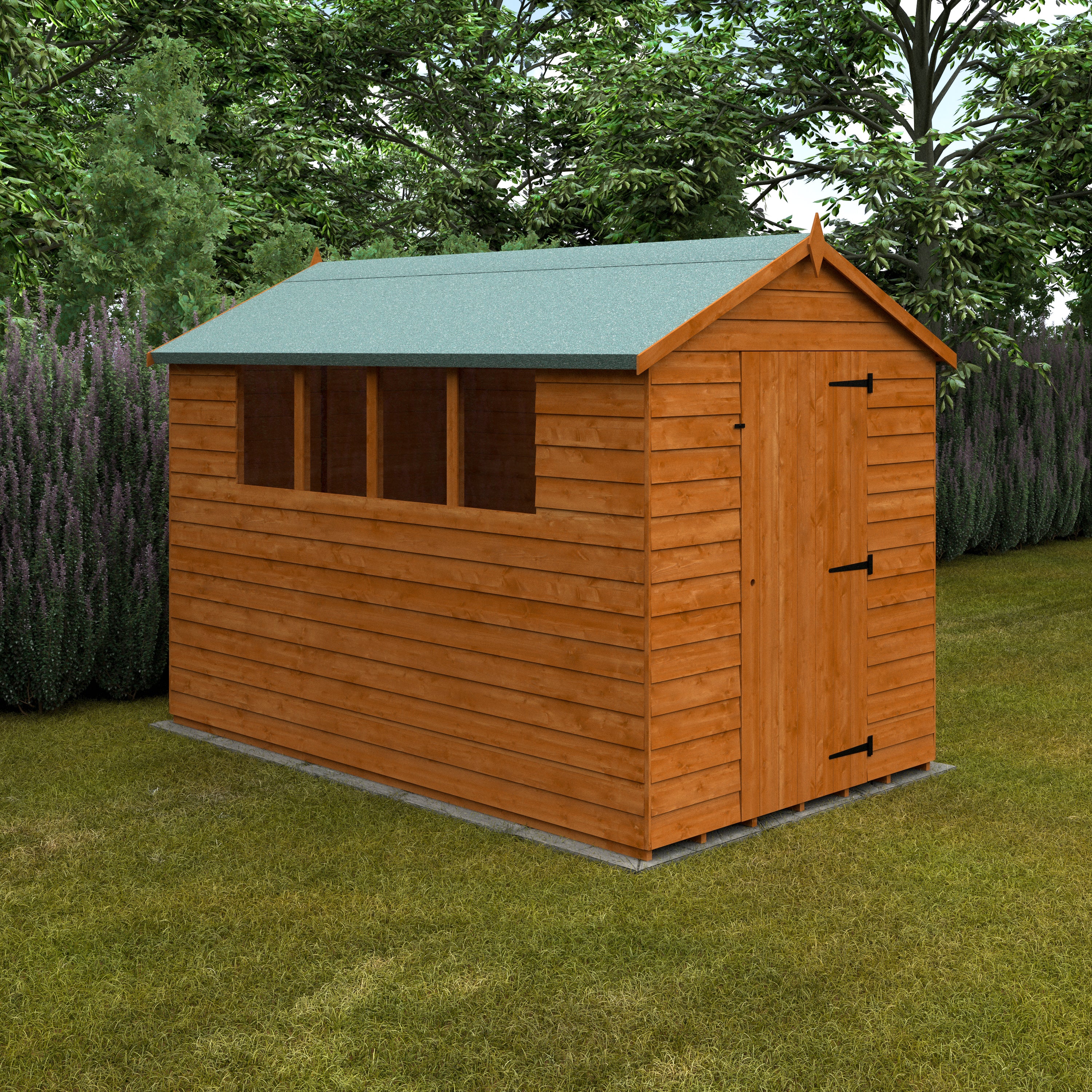 10x6 ft Budget Apex Overlap Wooden Garden Shed