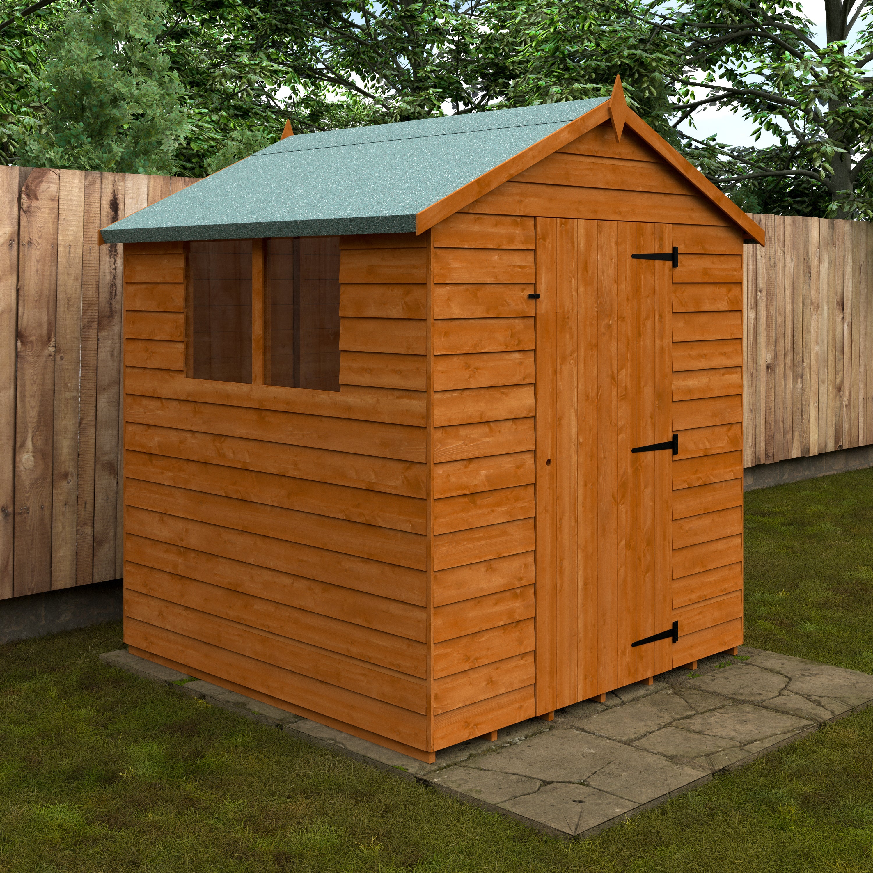 6x6 ft Budget Apex Overlap Wooden Garden Shed