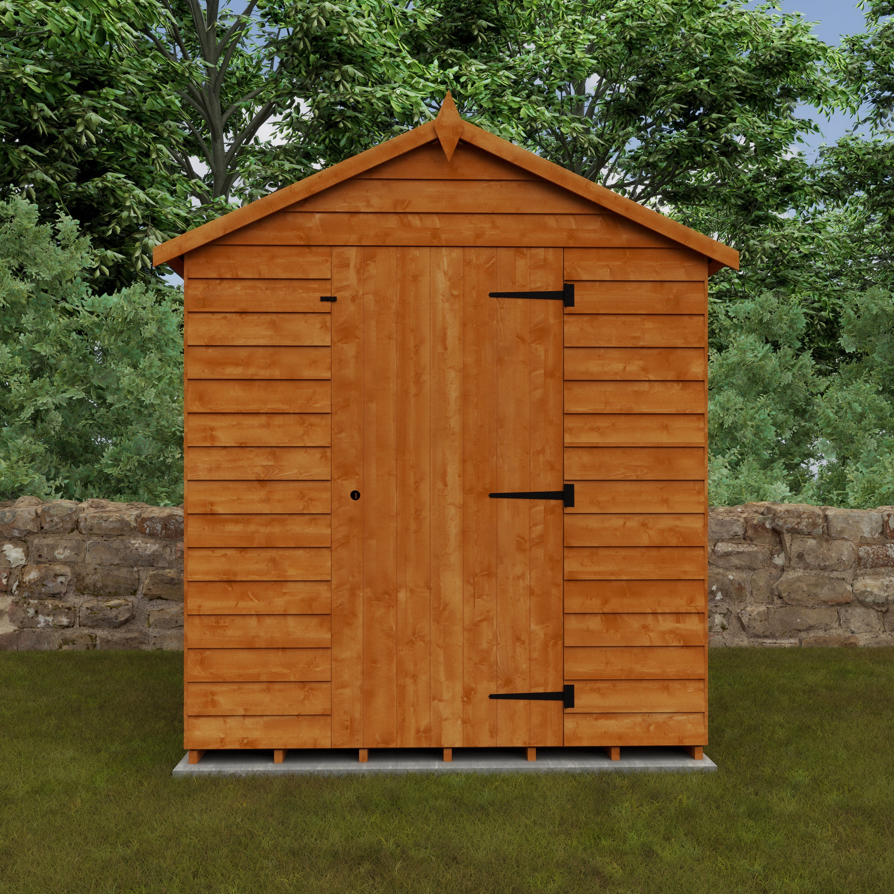 8x6 ft Budget Apex Overlap Wooden Garden Shed