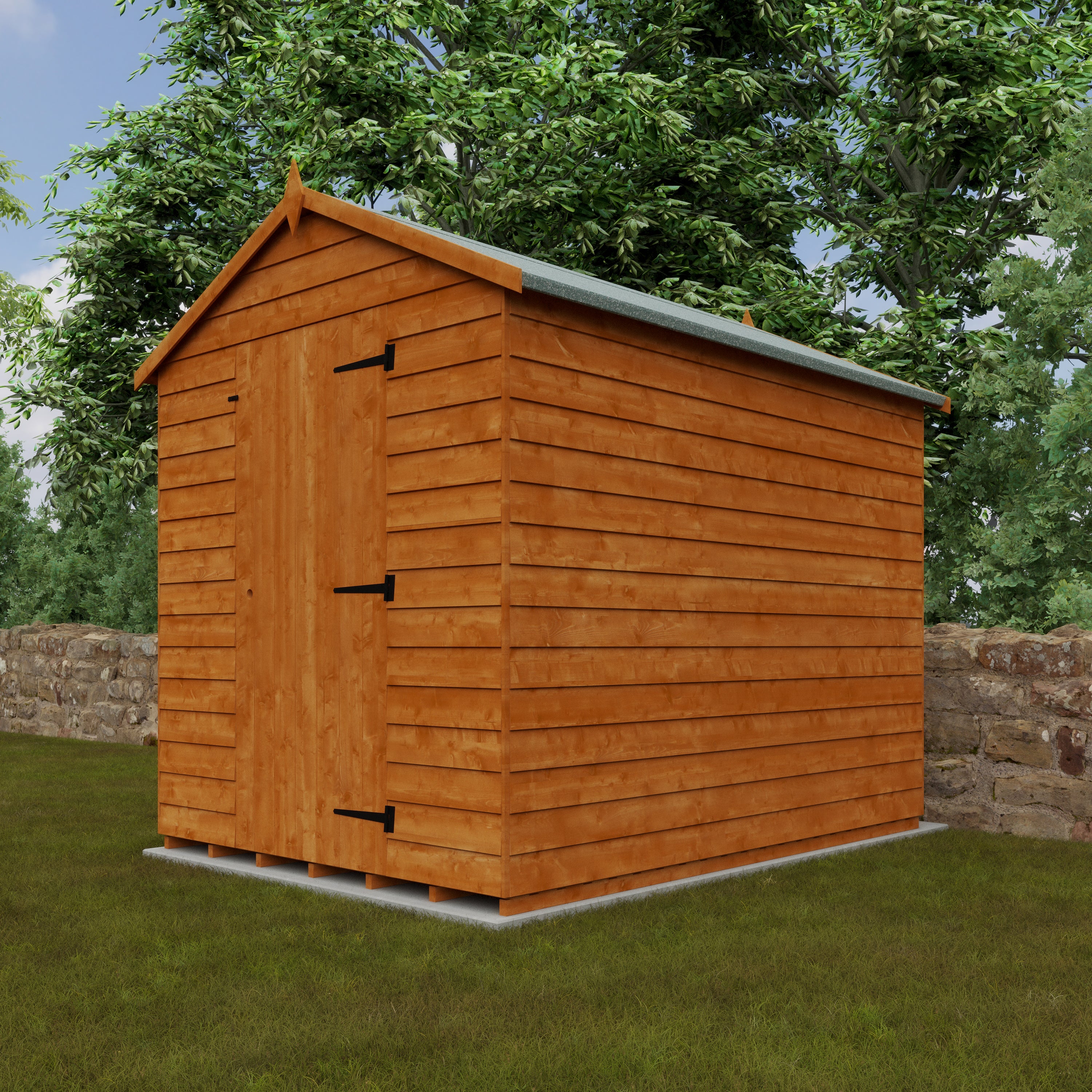 8x6 ft Budget Apex Overlap Wooden Garden Shed