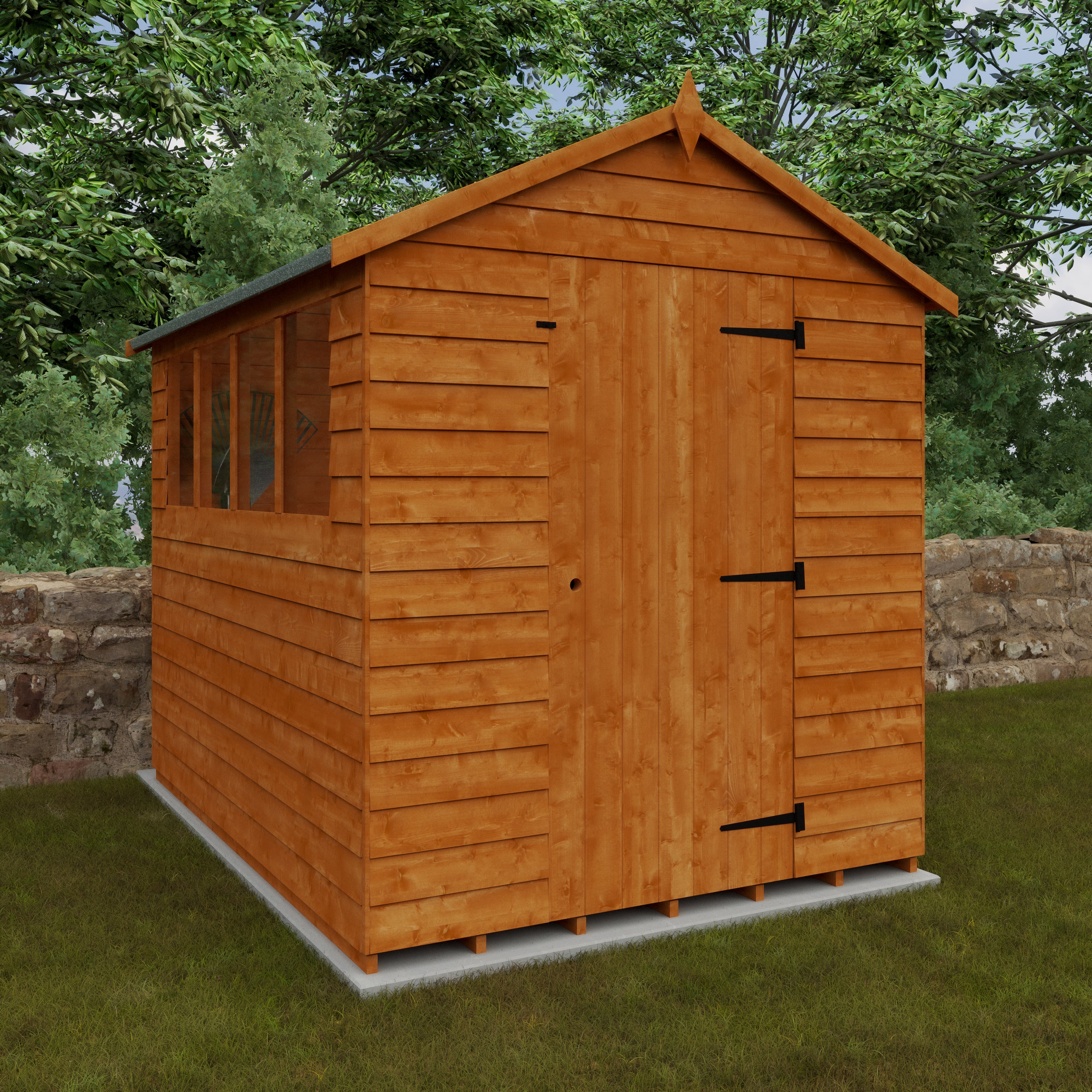 8x6 ft Budget Apex Overlap Wooden Garden Shed