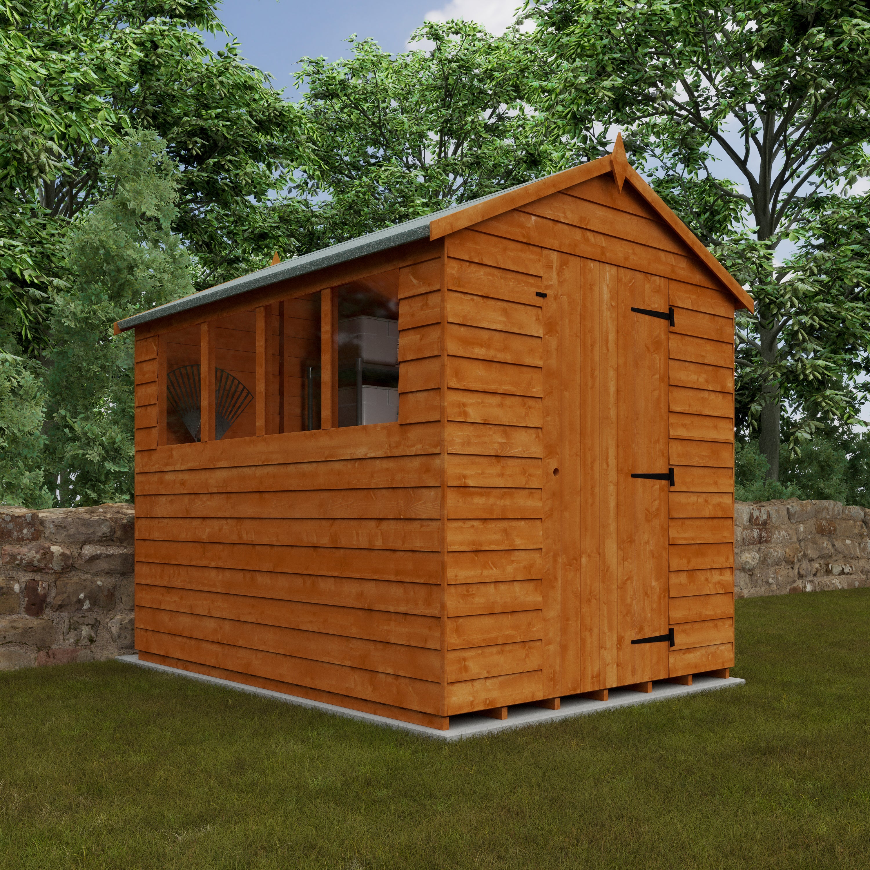 8x6 ft Budget Apex Overlap Wooden Garden Shed