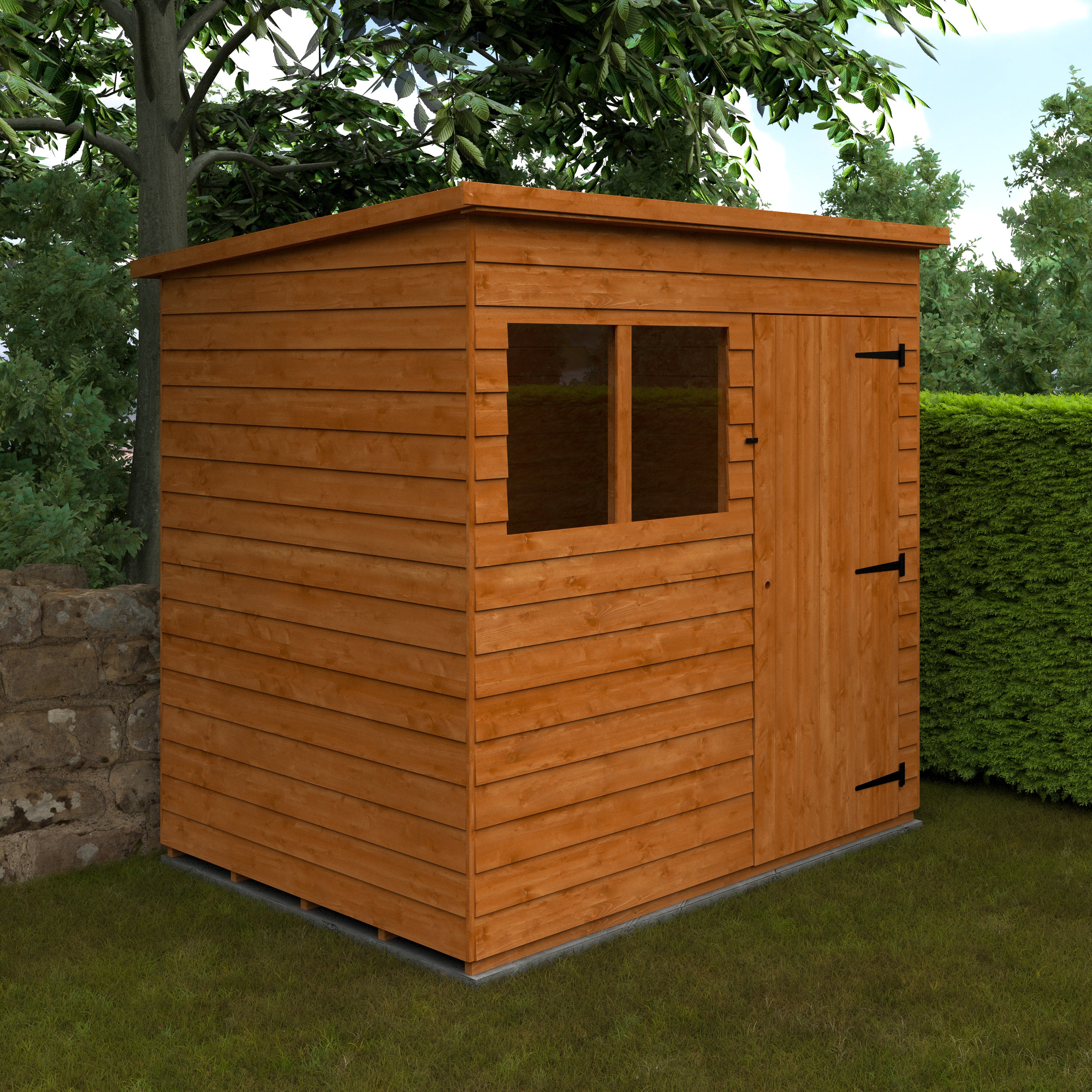 7x5 ft Budget Pent Overlap Wooden Garden Shed