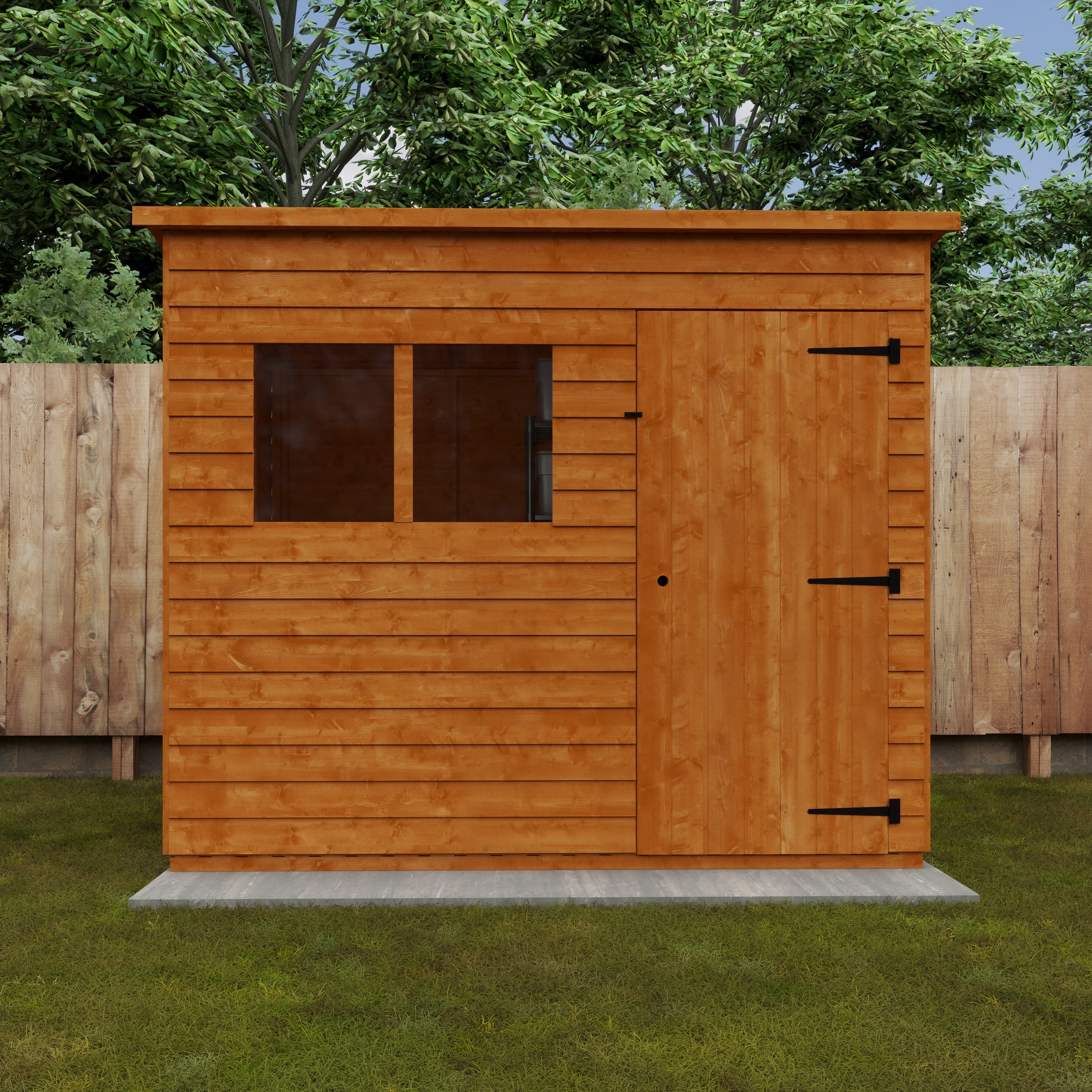 8x6 ft Budget Pent Overlap Wooden Garden Shed