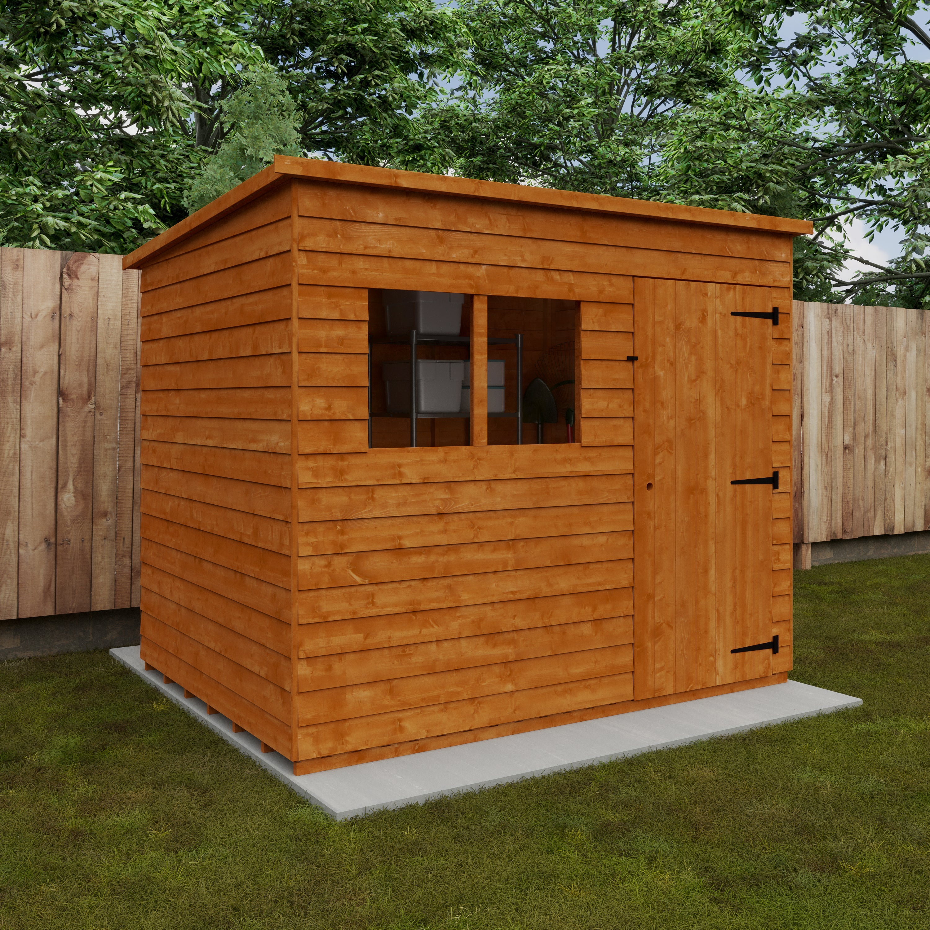 8x6 ft Budget Pent Overlap Wooden Garden Shed