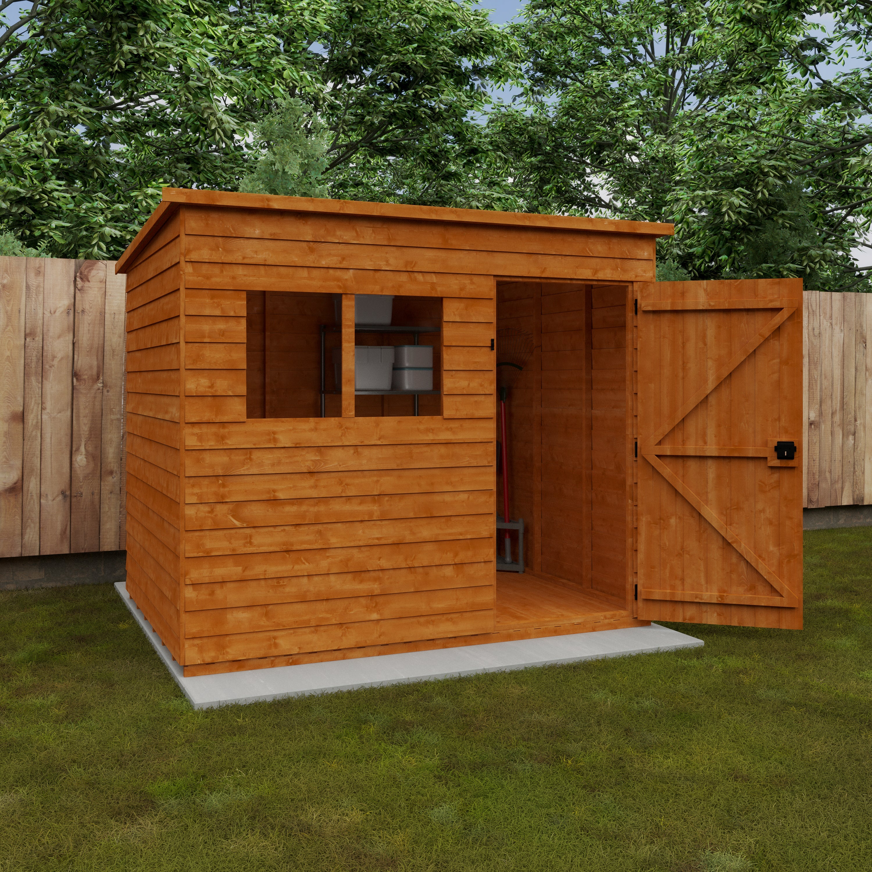 8x6 ft Budget Pent Overlap Wooden Garden Shed