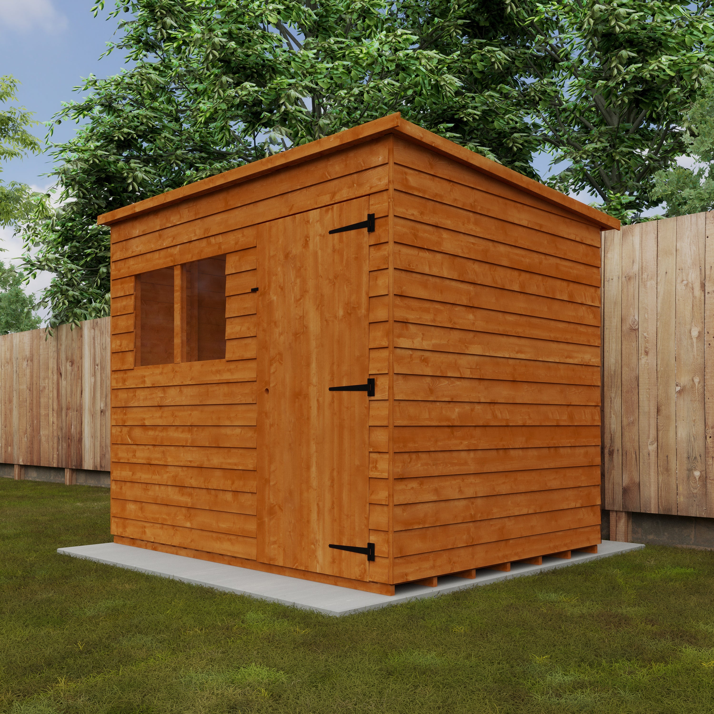 8x6 ft Budget Pent Overlap Wooden Garden Shed