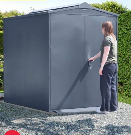 Asgard Grey Centurion Apex Metal Garden Shed 5x7 ft