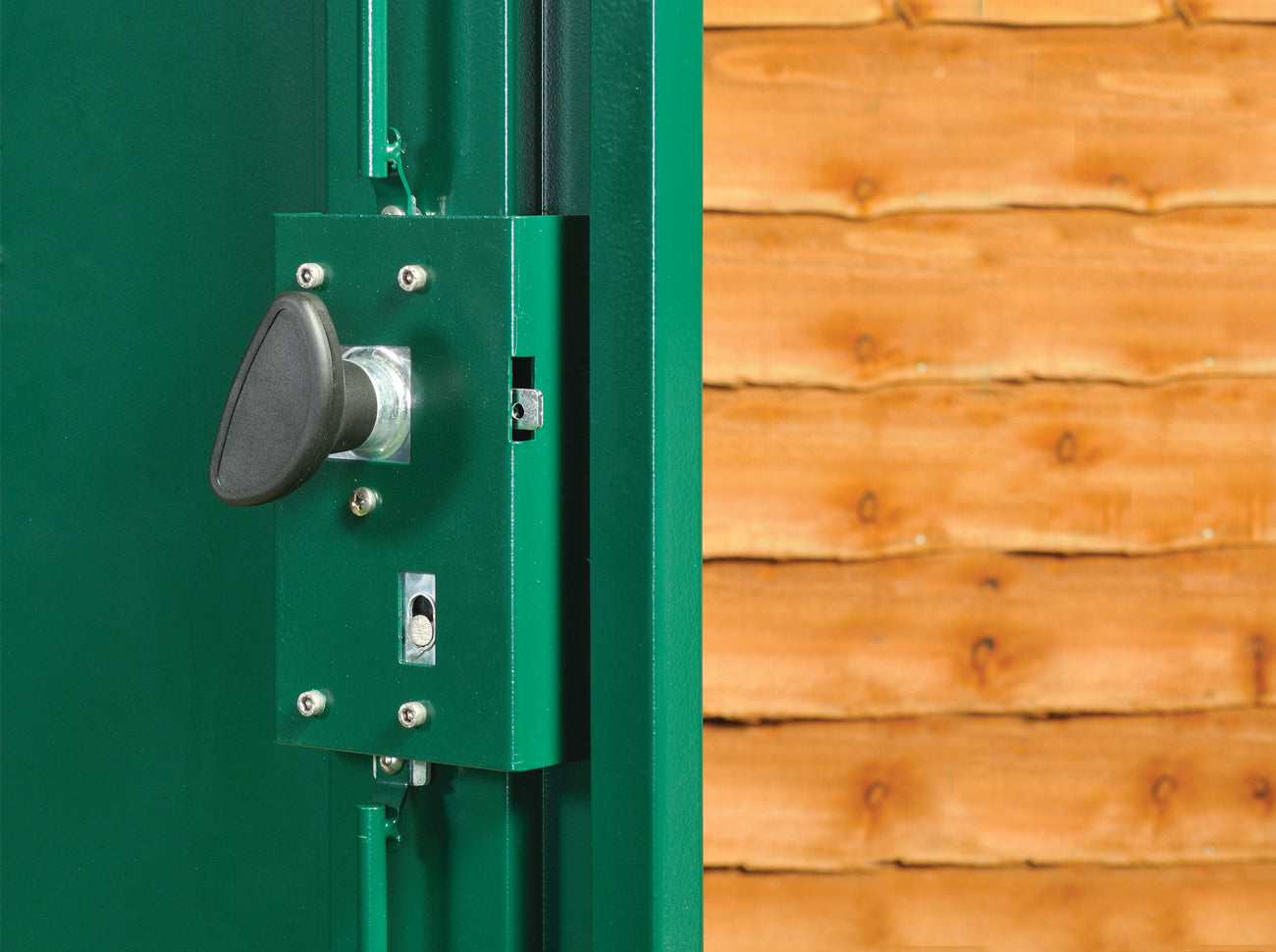 Asgard Green Centurion Apex Metal Garden Shed  Lock