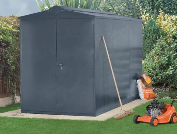 Asgard Grey Centurion Apex Metal Garden Shed 5x11 ft