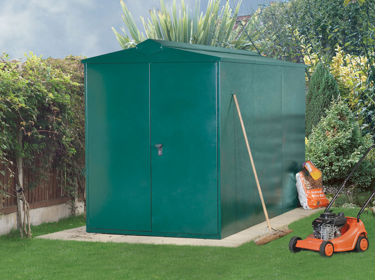 Asgard Green Centurion Apex Metal Garden Shed 5x11 ft