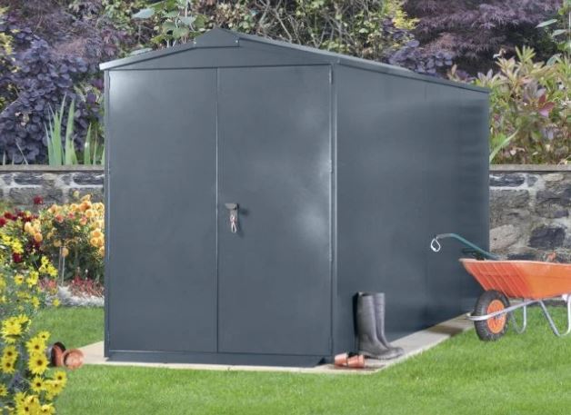 Asgard Grey Centurion Apex Metal Garden Shed 5x14 ft