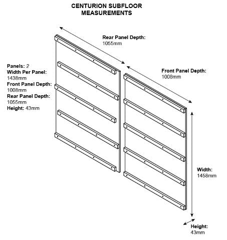 Asgard Wooden Sub Flooring Centurion  Dimensions