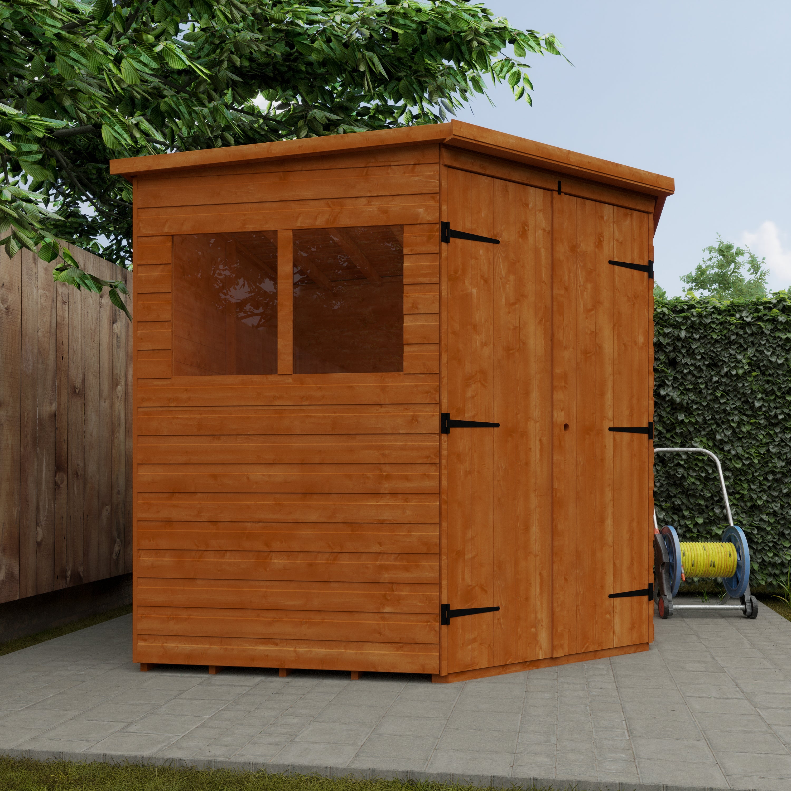 7x7 ft Corner Shiplap Wooden Garden Shed