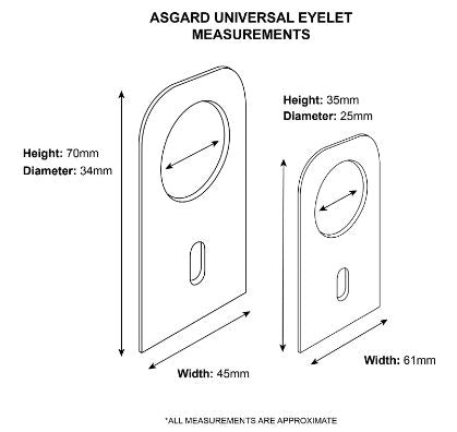 Asgard Metal Shed Eyelet Dimensions