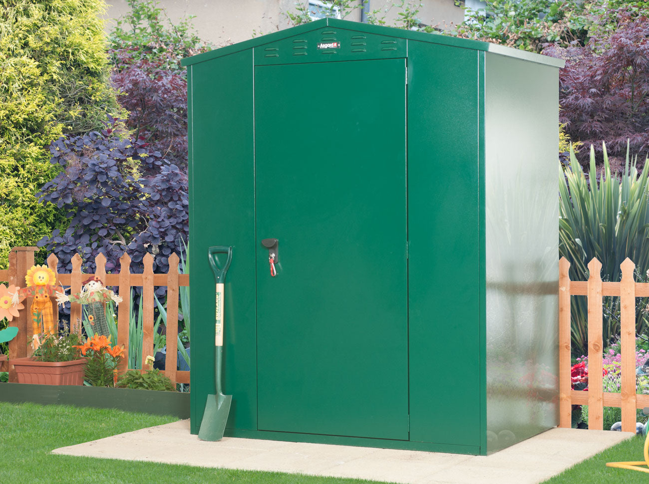 Asgard Flexistore 1511 Green 5x4 ft Apex Metal Garden Shed