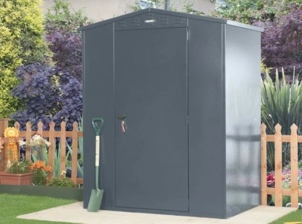 Asgard Flexistore 1511 Grey 5x4 ft Apex Metal Garden Shed