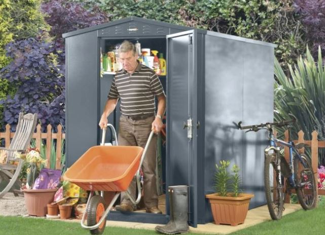 Asgard Flexistore 1522 Grey 5x7 ft Apex Metal Garden Shed