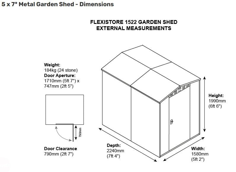 FLEXISTORE APEX METAL GARDEN SHEDS