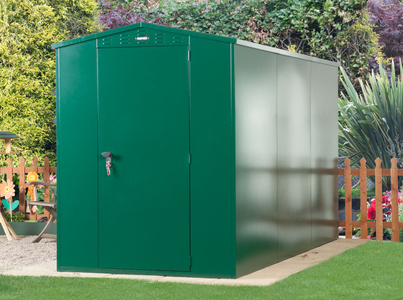 Asgard Flexistore 1533 Green 5x11 ft Apex Metal Garden Shed