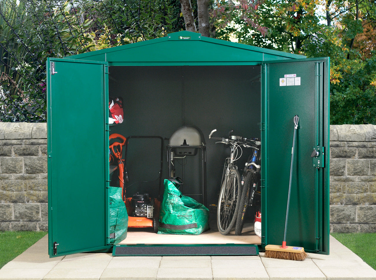 Asgard Green Apex Metal Garden Shed 7x7 ft