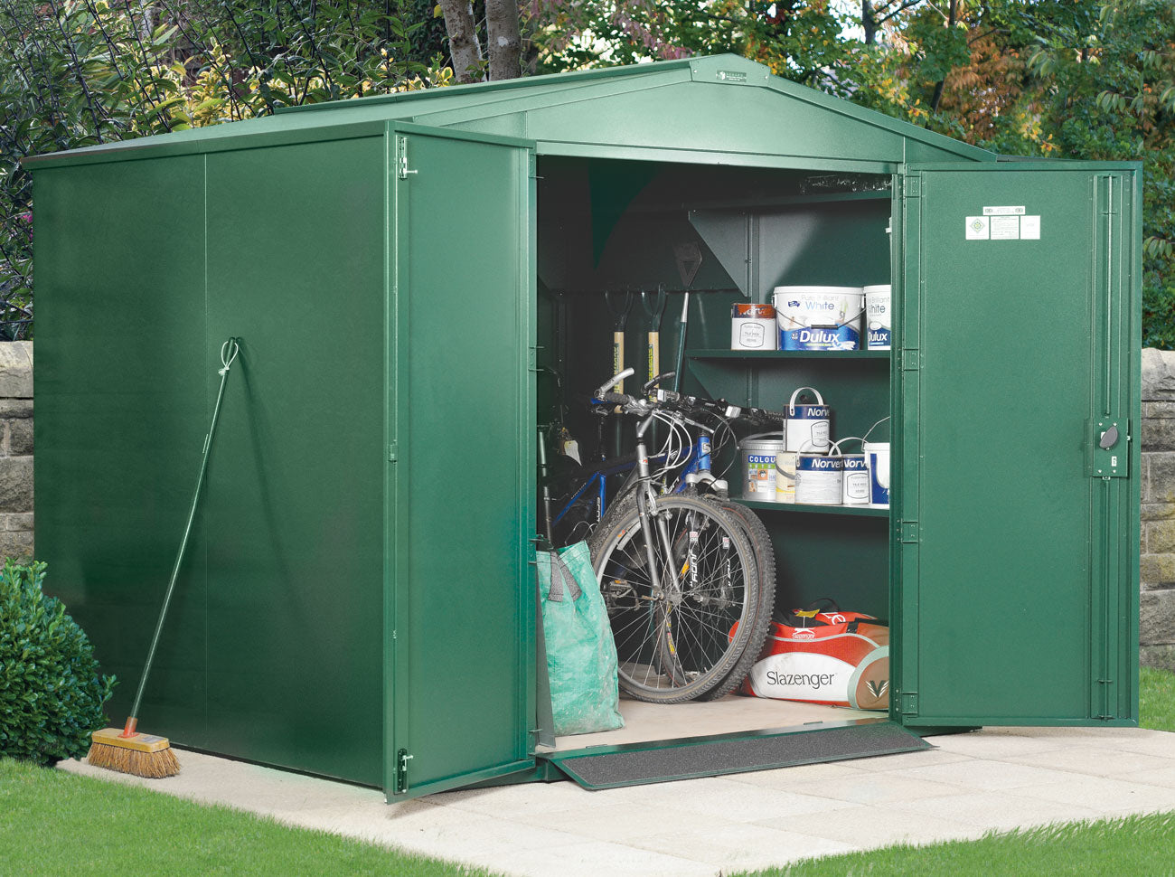 Asgard Green Apex Metal Garden Shed 7x7 ft