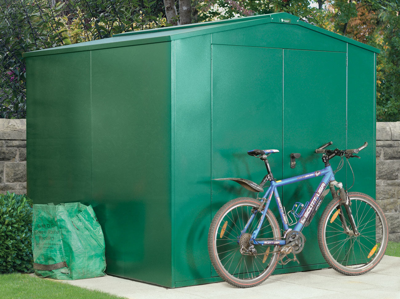 Asgard Green Apex Metal Garden Shed 7x7 ft