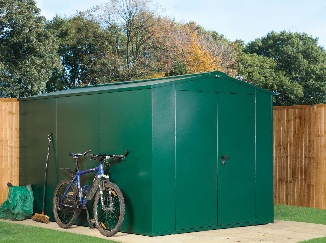 Asgard Green Apex Metal Garden Shed 7x11 ft