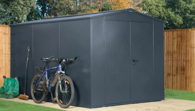 Asgard Grey Apex Metal Garden Shed 7x11 ft