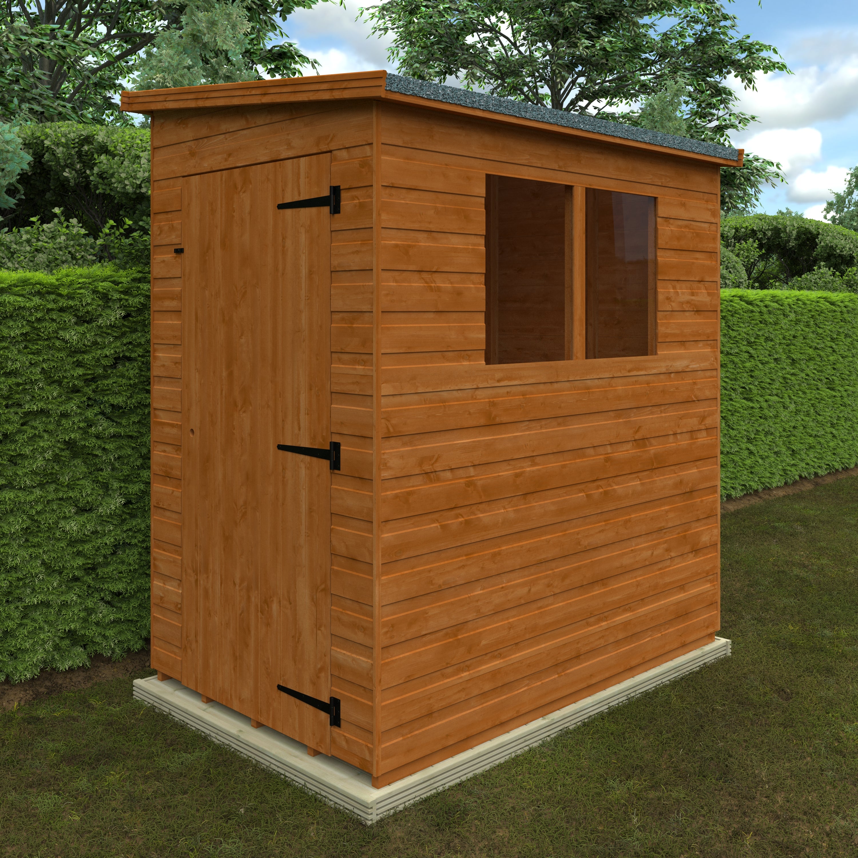 6x4 ft Lean-To Pent Shiplap Wooden Garden Shed