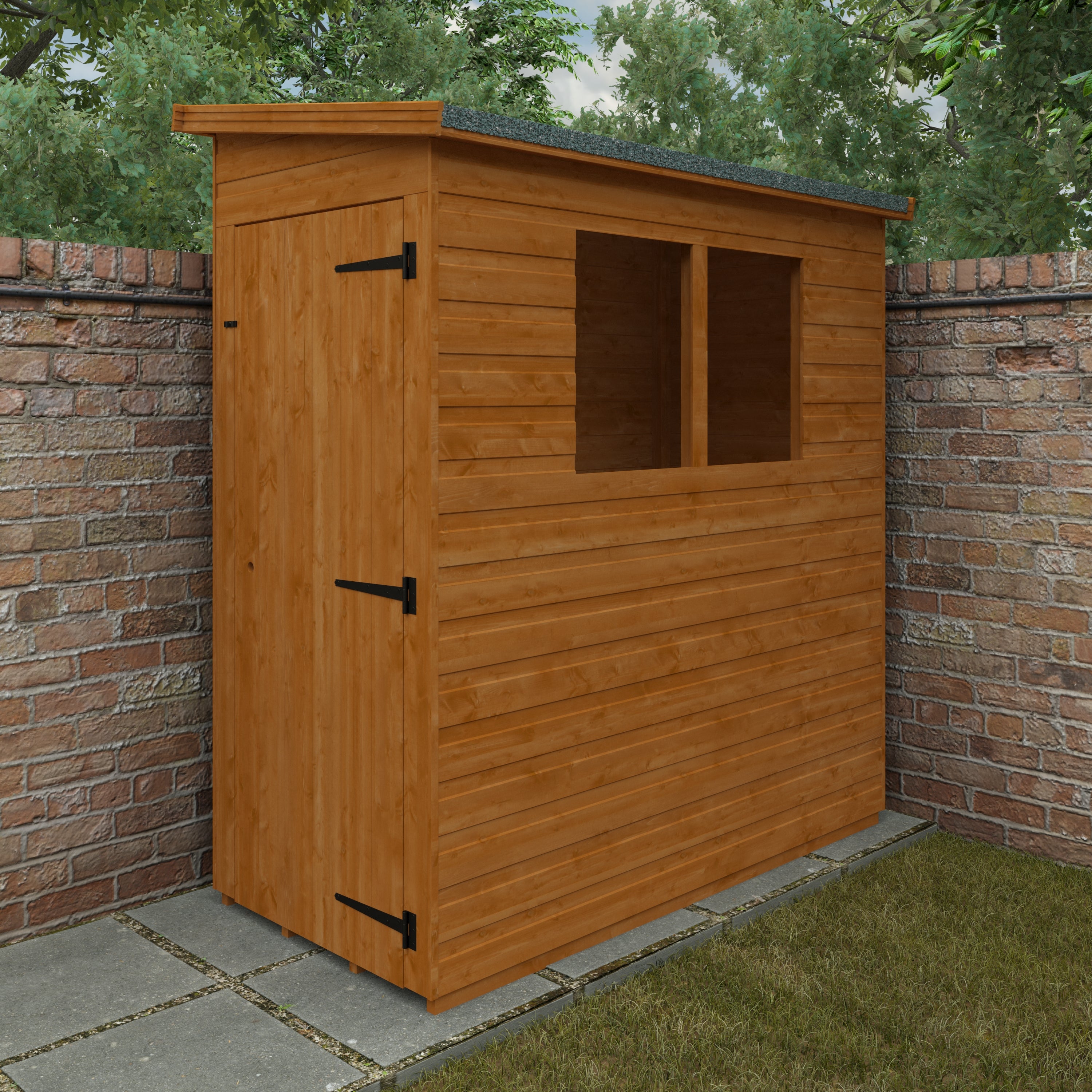 6x3 ft Lean-To Pent Shiplap Wooden Garden Shed