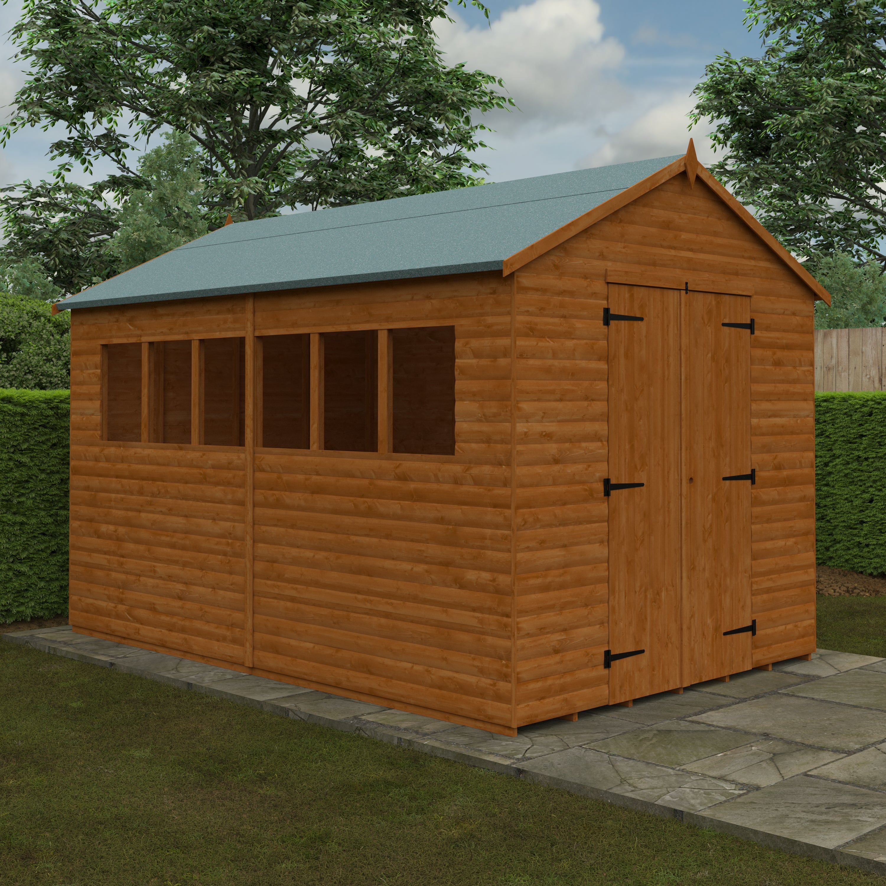 12x8 ft Loglap Apex Wooden Workshop