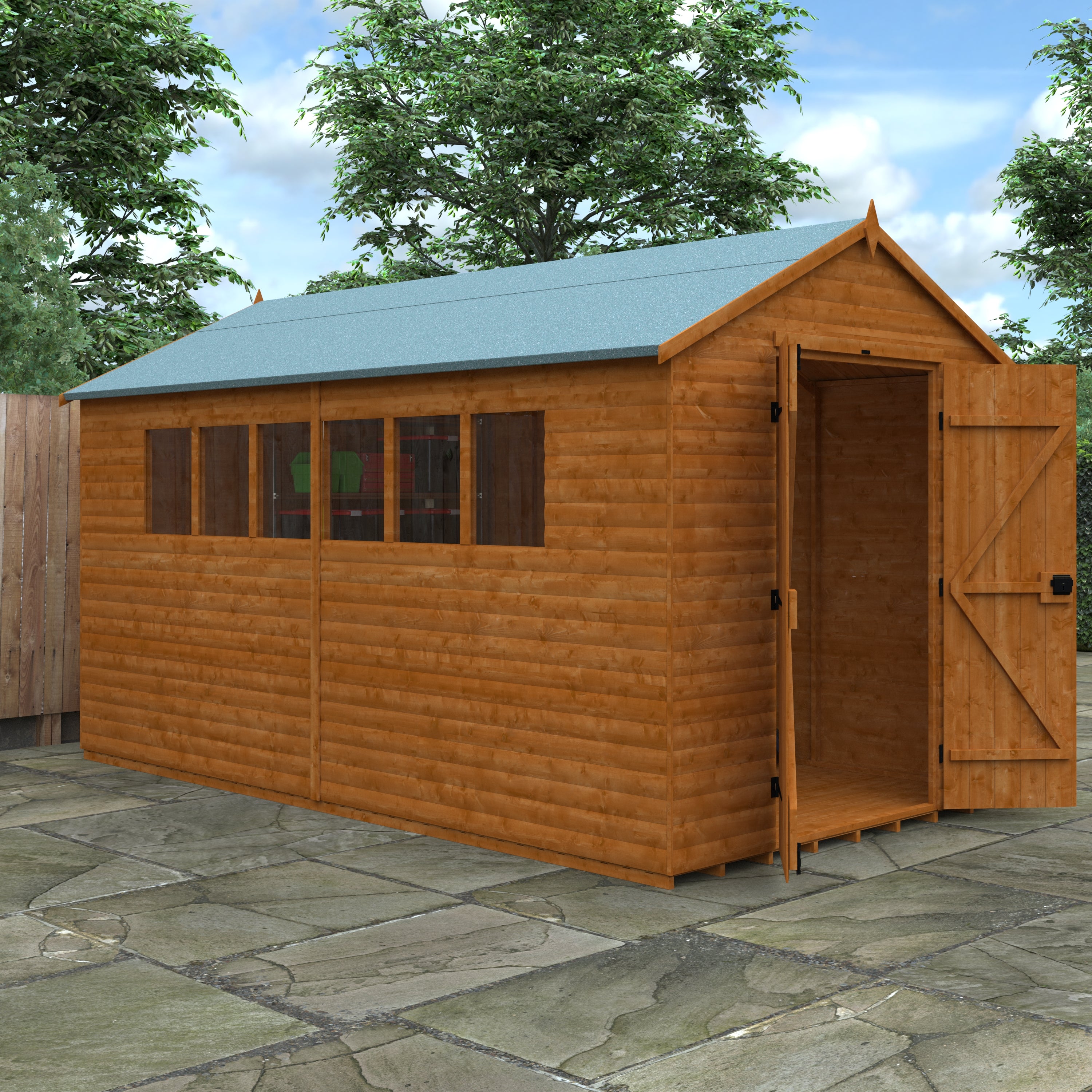 14x8 ft Loglap Apex Wooden Workshop