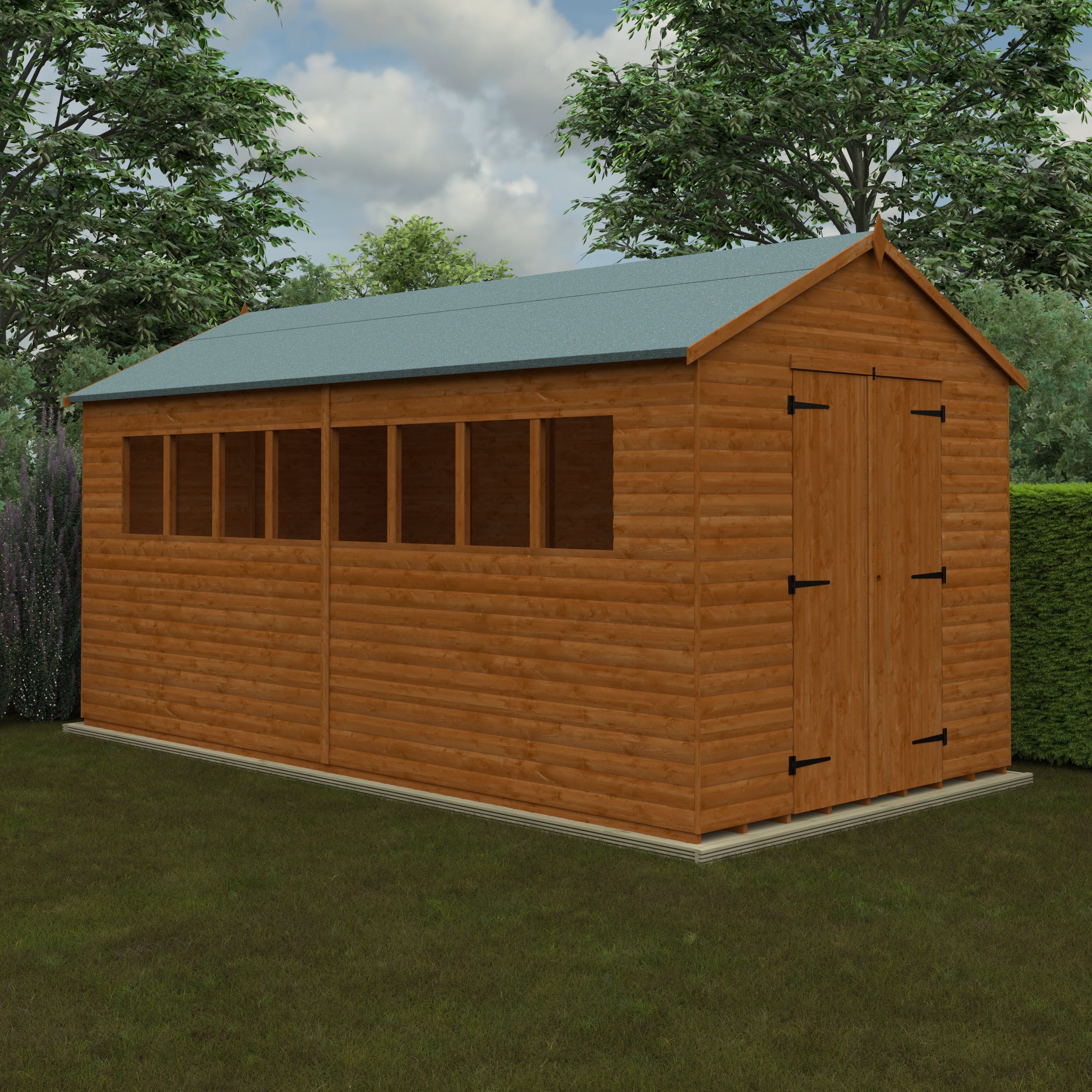 16x8 ft Loglap Apex Wooden Workshop