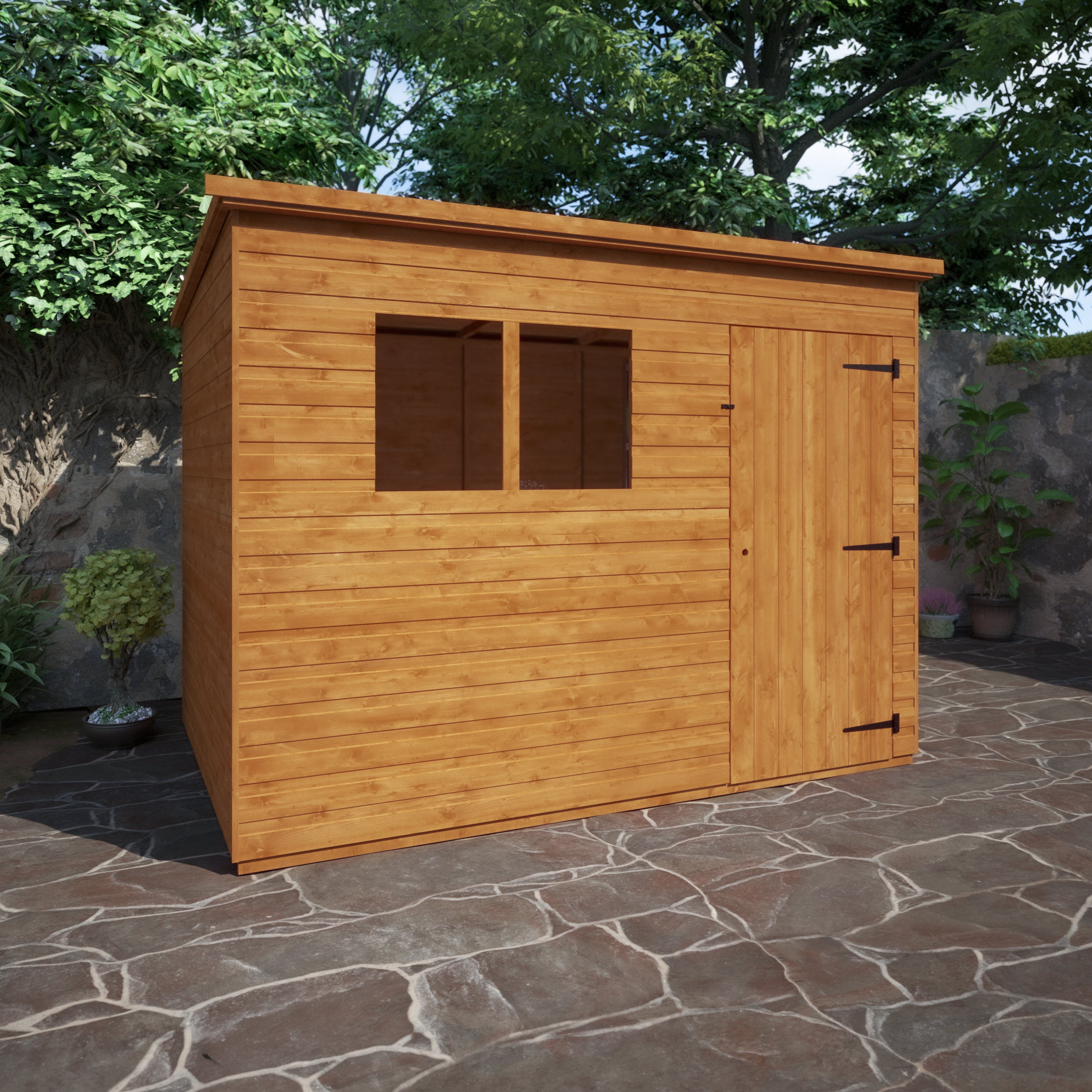 9x6 ft Premium Pent Shiplap Wooden Garden Shed