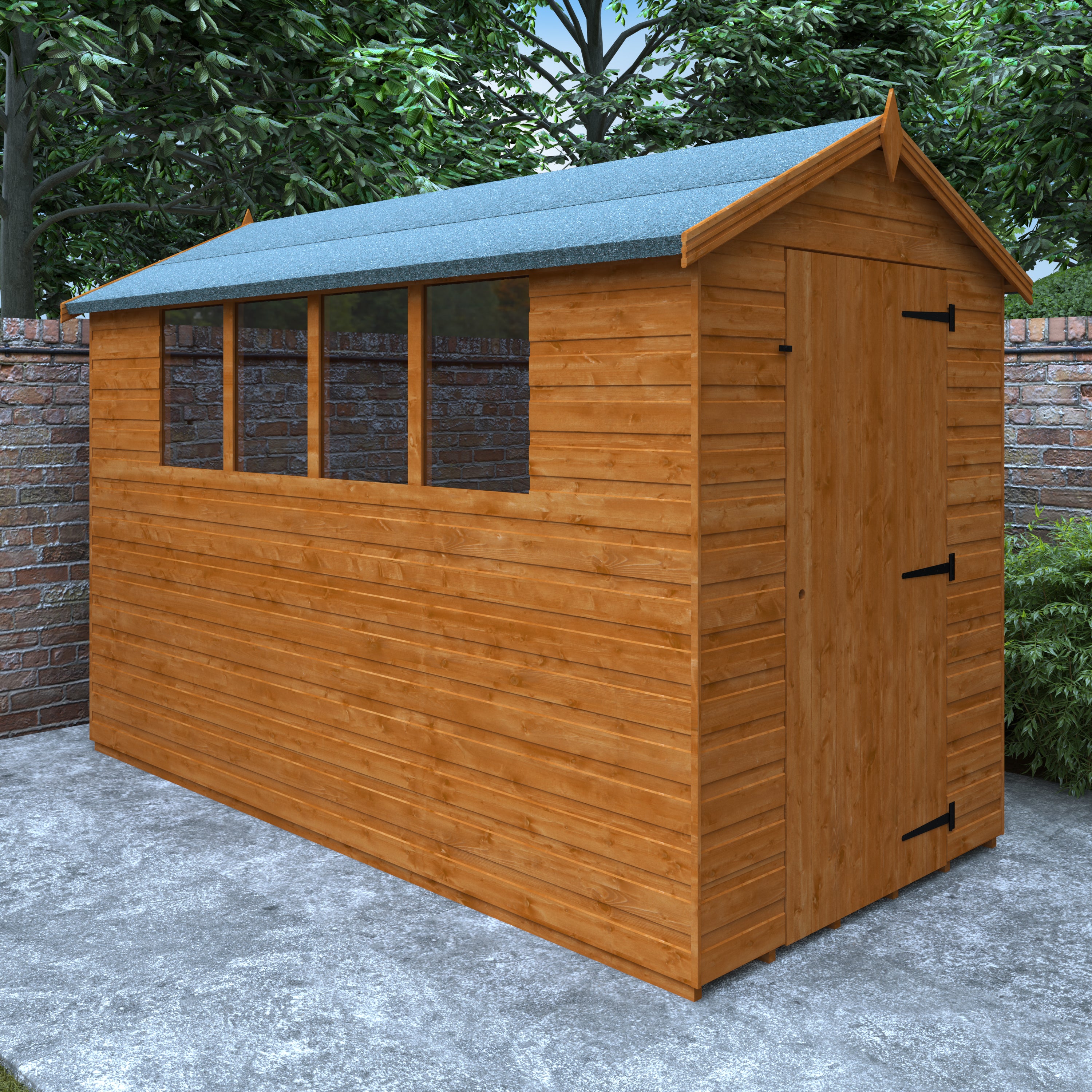 10x5 ft Premium Apex Shiplap Wooden Garden Shed