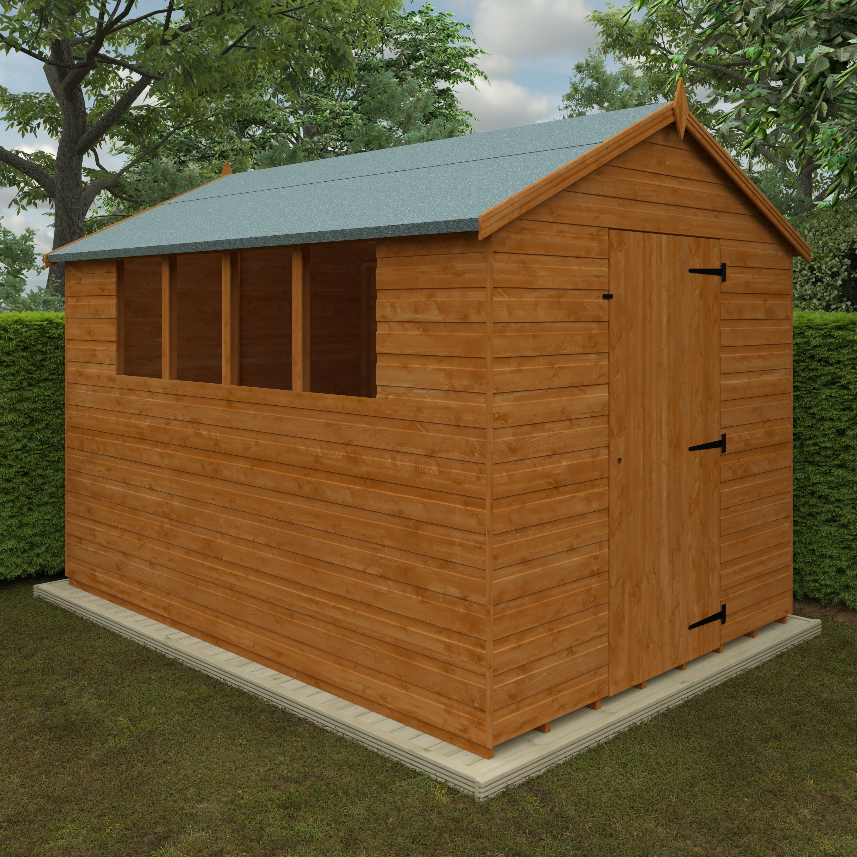 10x7 ft Premium Apex Shiplap Wooden Garden Shed