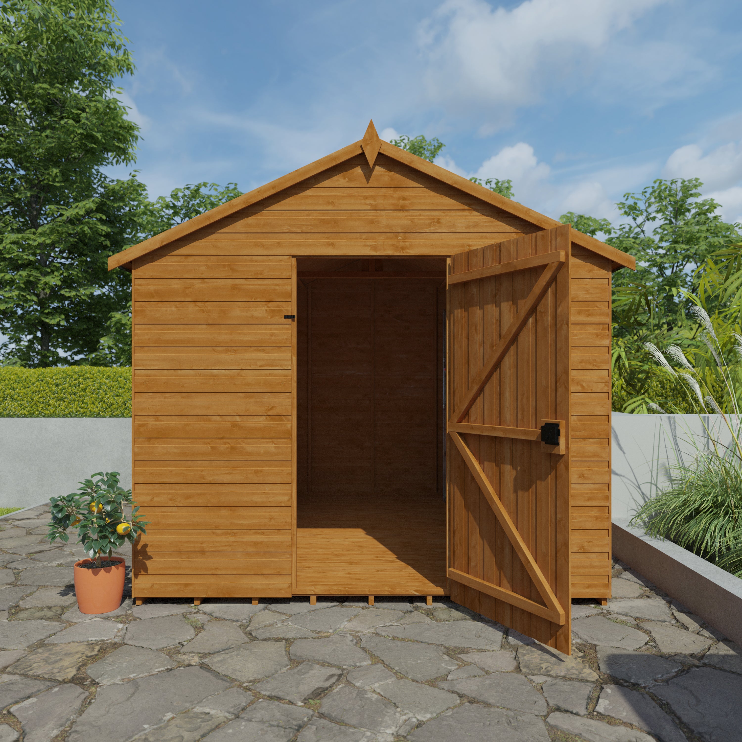 10x8 ft Premium Apex Shiplap Wooden Garden Shed