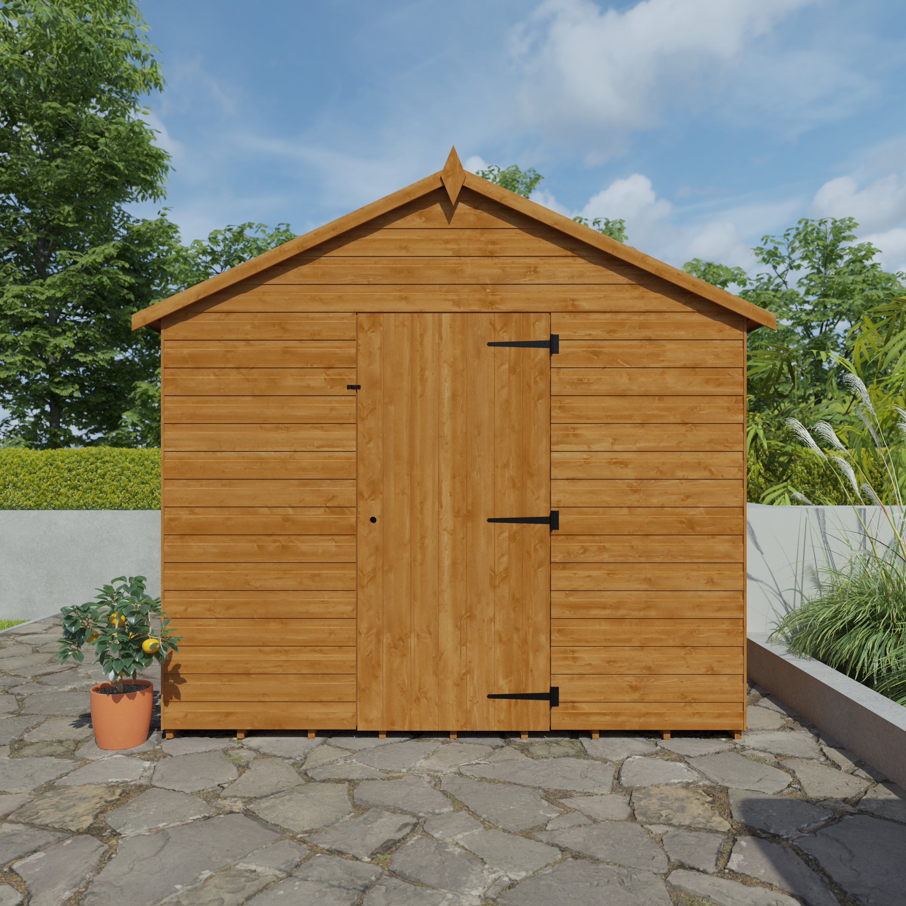 10x8 ft Premium Apex Shiplap Wooden Garden Shed