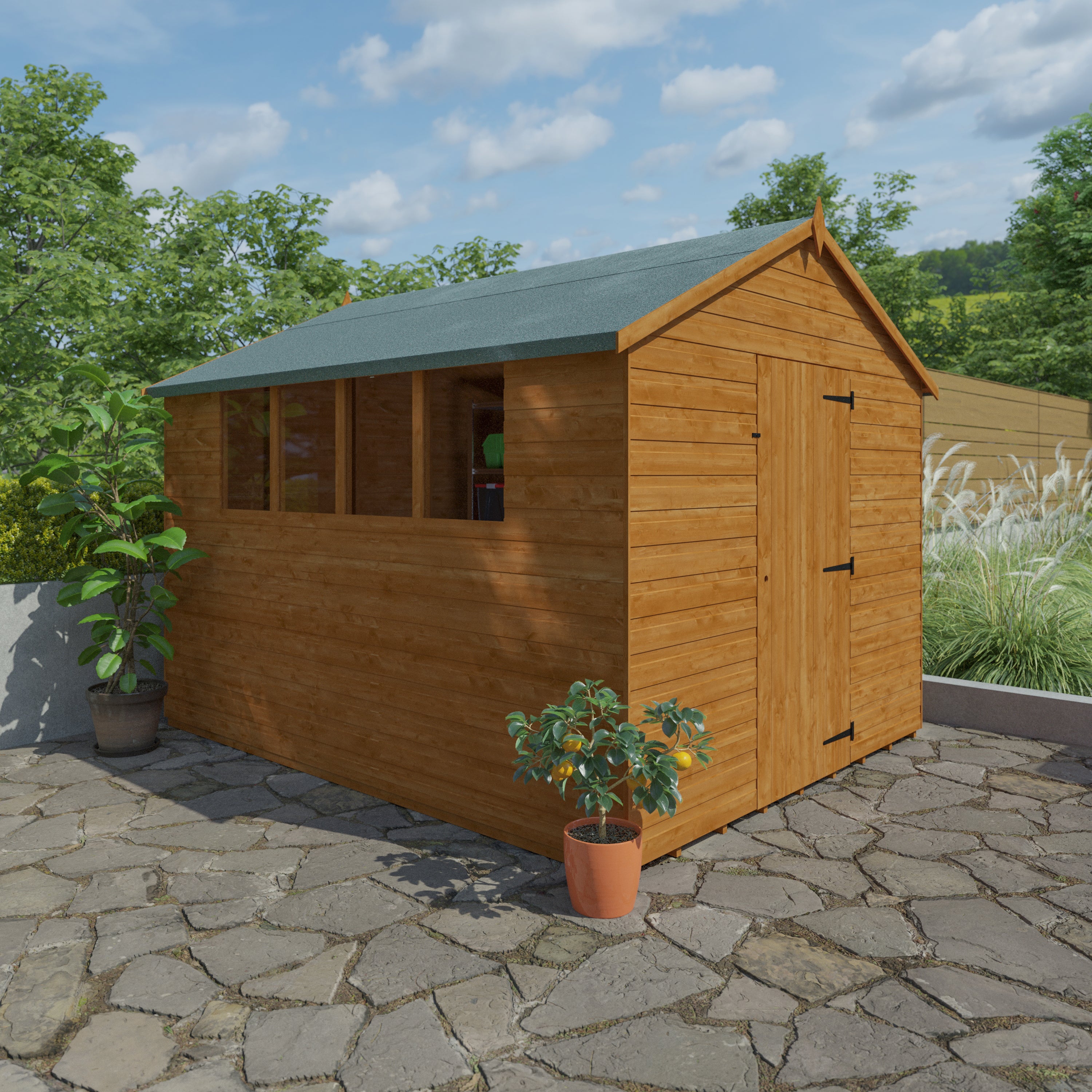 10x8 ft Premium Apex Shiplap Wooden Garden Shed