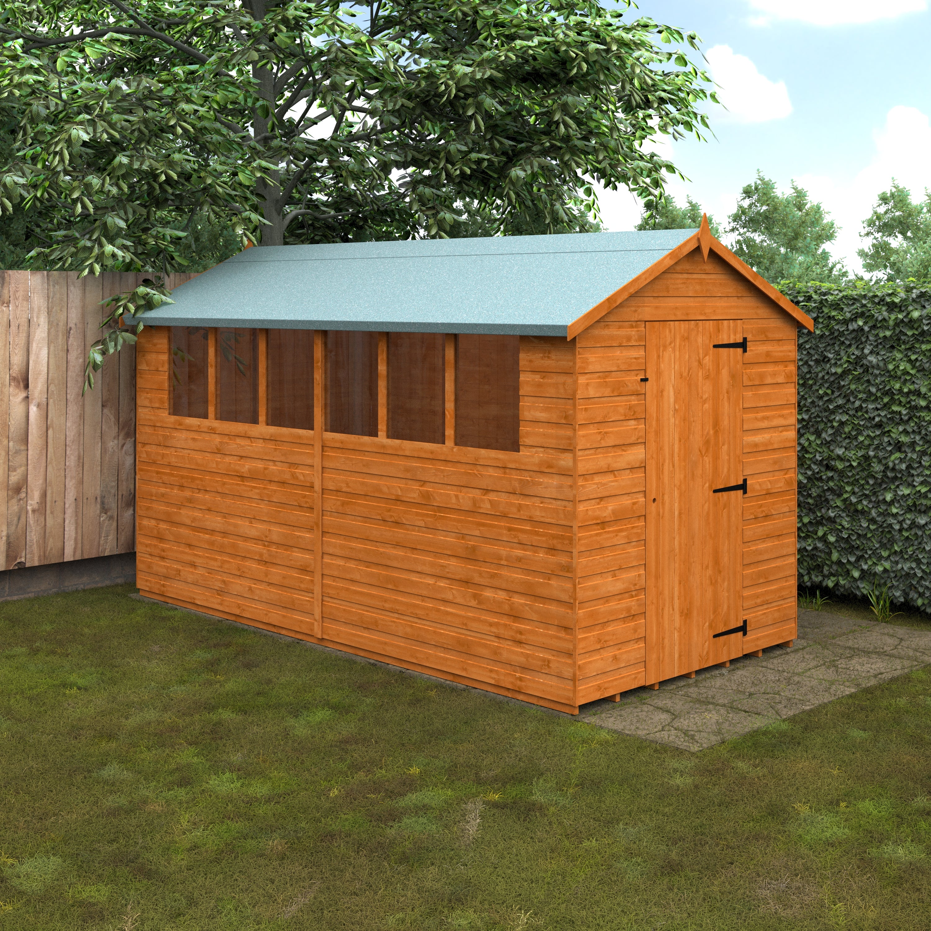 12x6 ft Premium Apex Shiplap Wooden Garden Shed