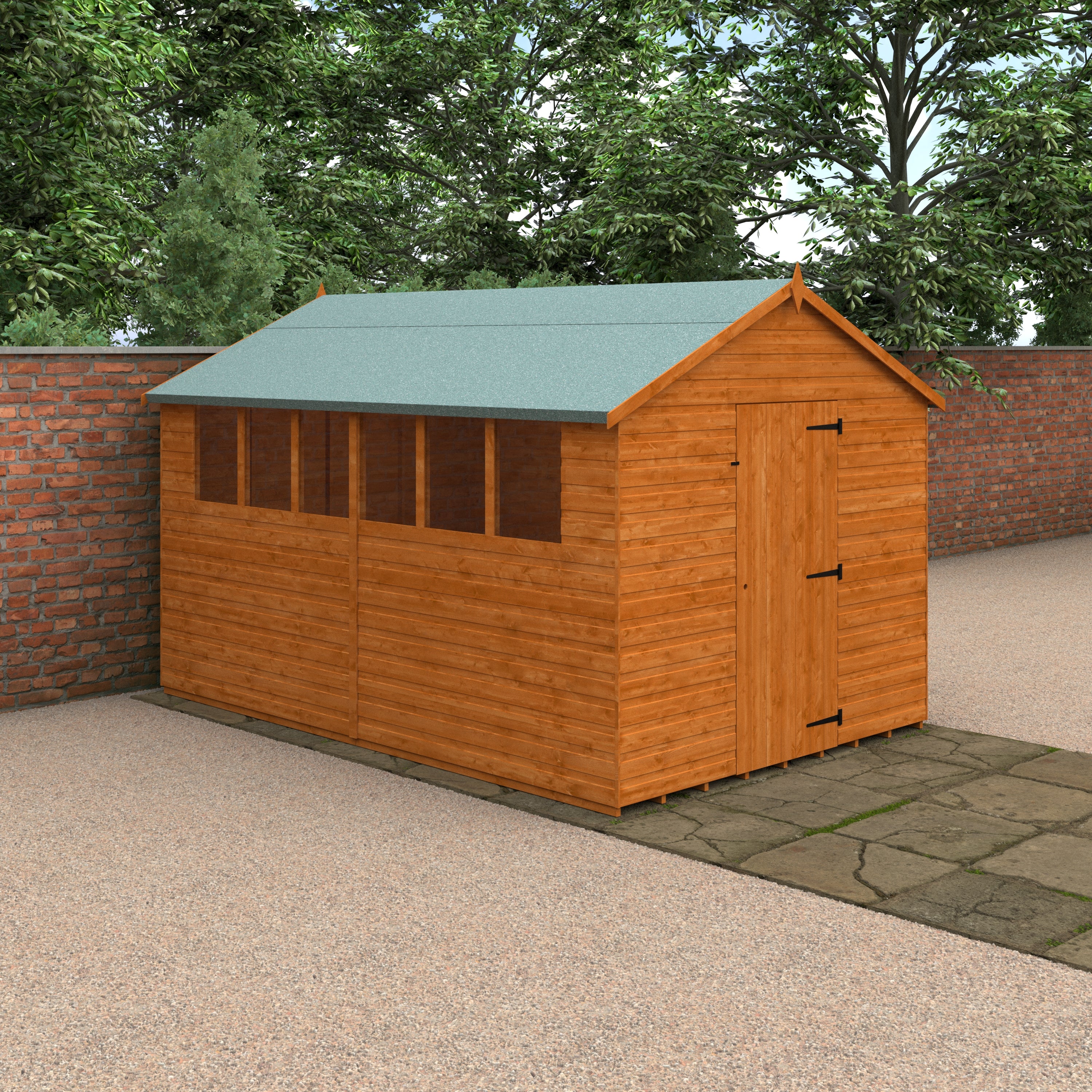 12x8 ft Premium Apex Shiplap Wooden Garden Shed