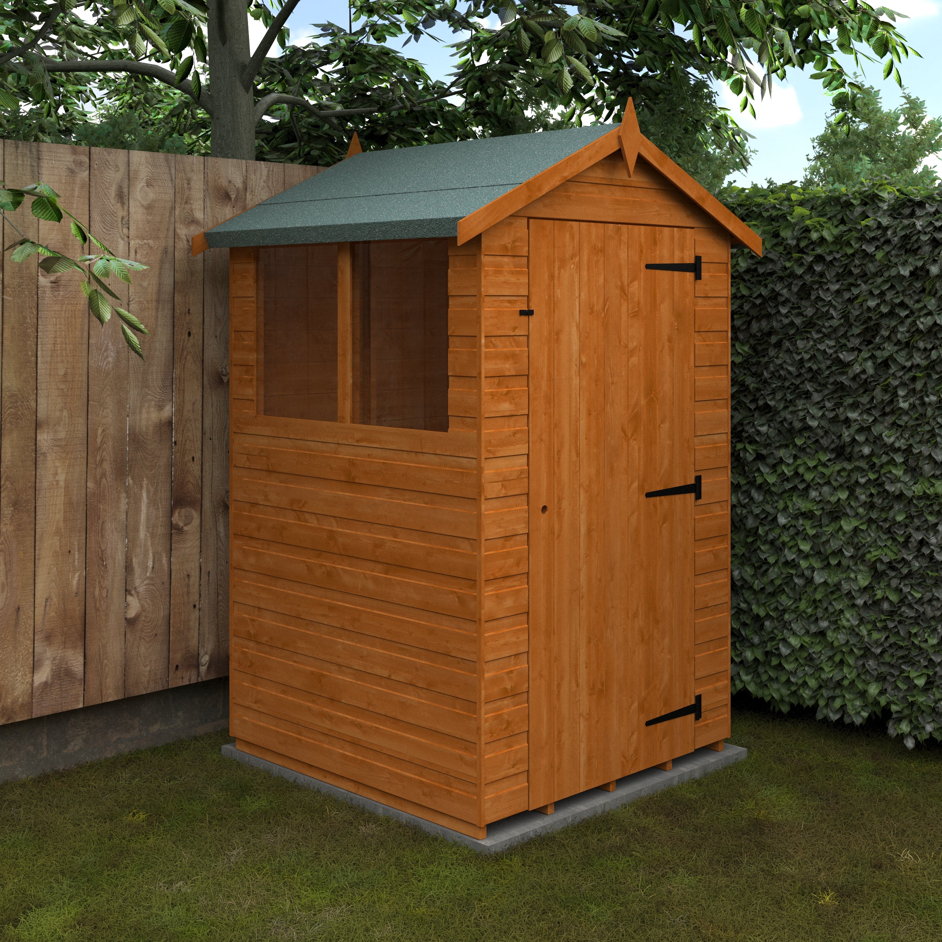 4x4 ft Premium Apex Shiplap Wooden Garden Shed