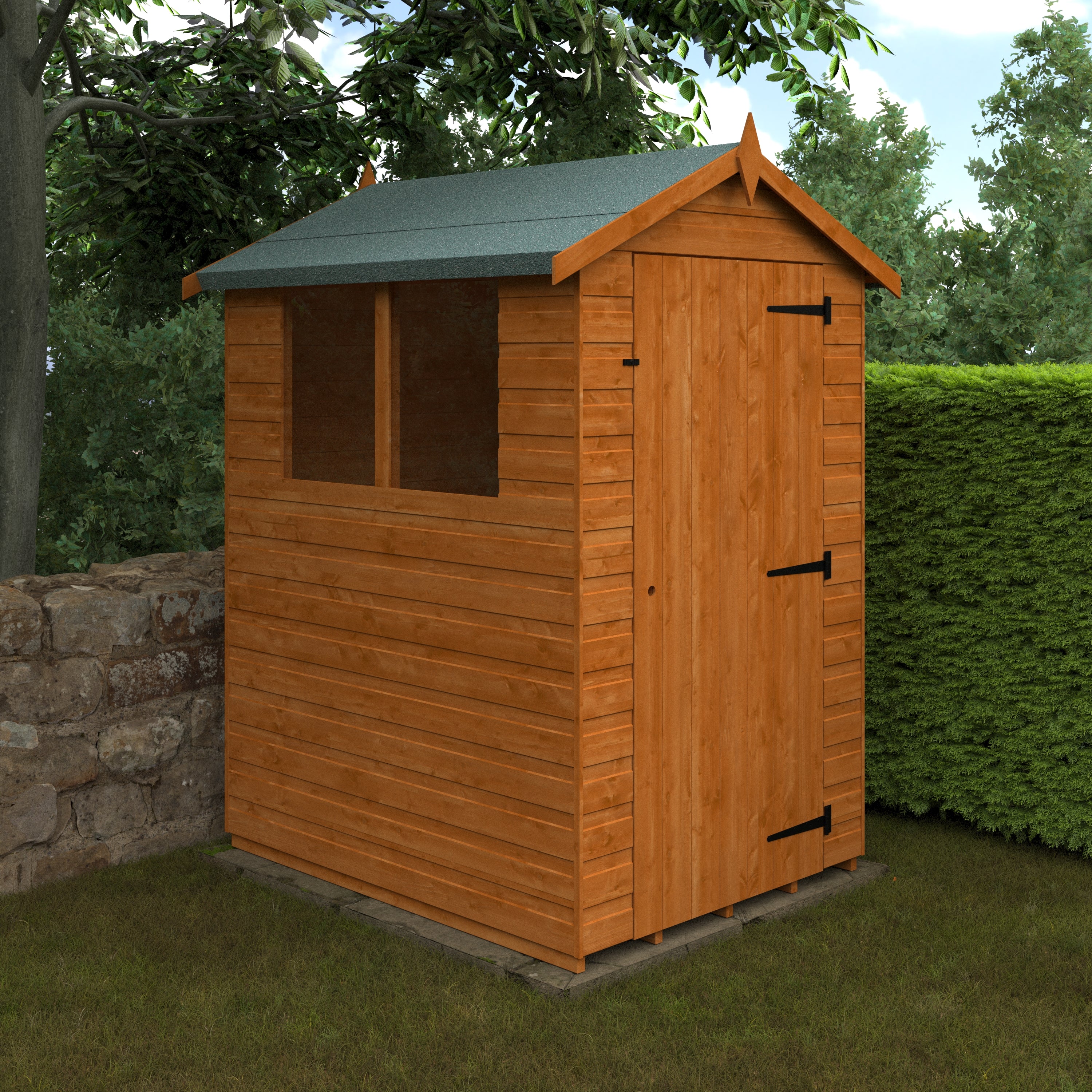 5x4 ft Premium Apex Shiplap Wooden Garden Shed