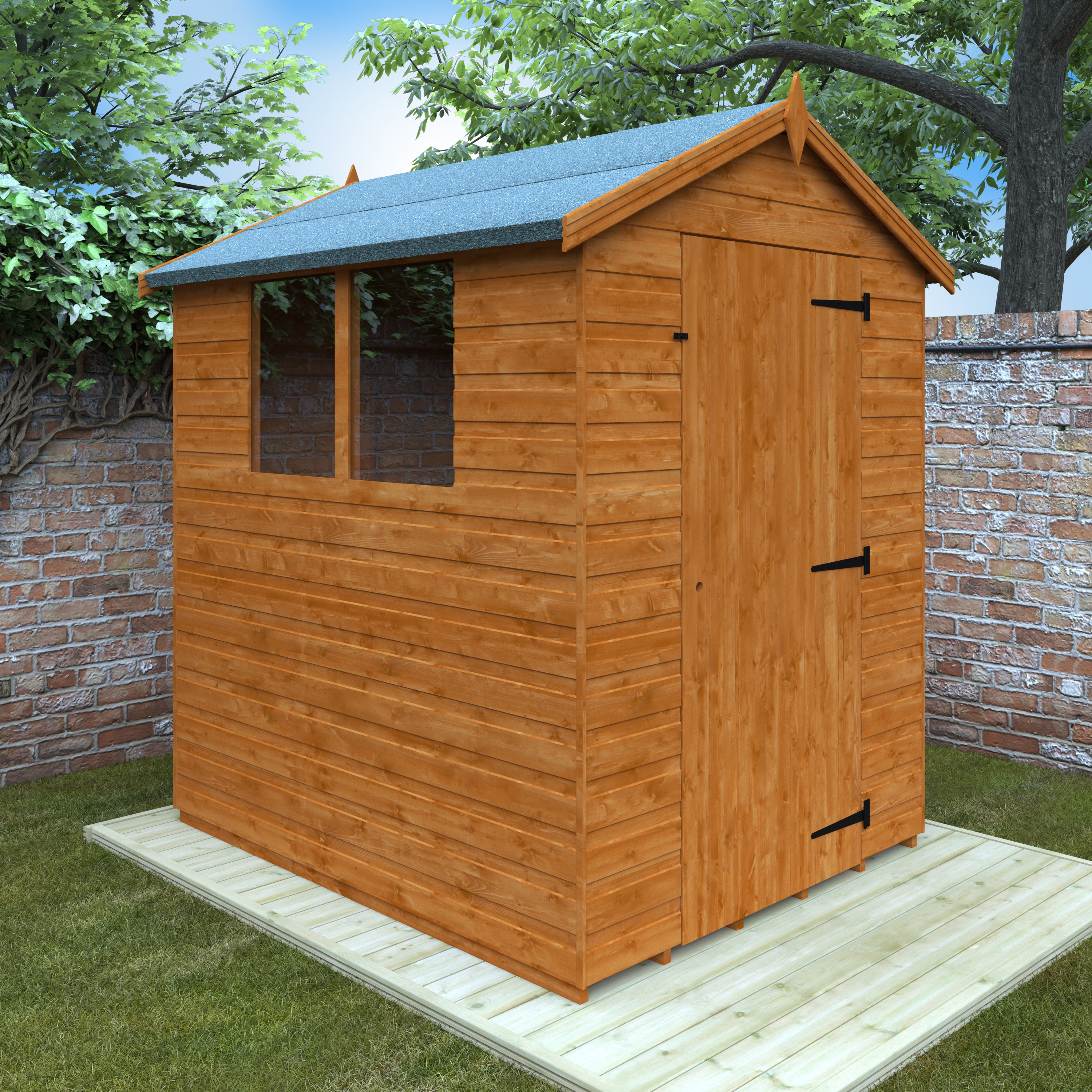 6x5 ft Premium Apex Shiplap Wooden Garden Shed