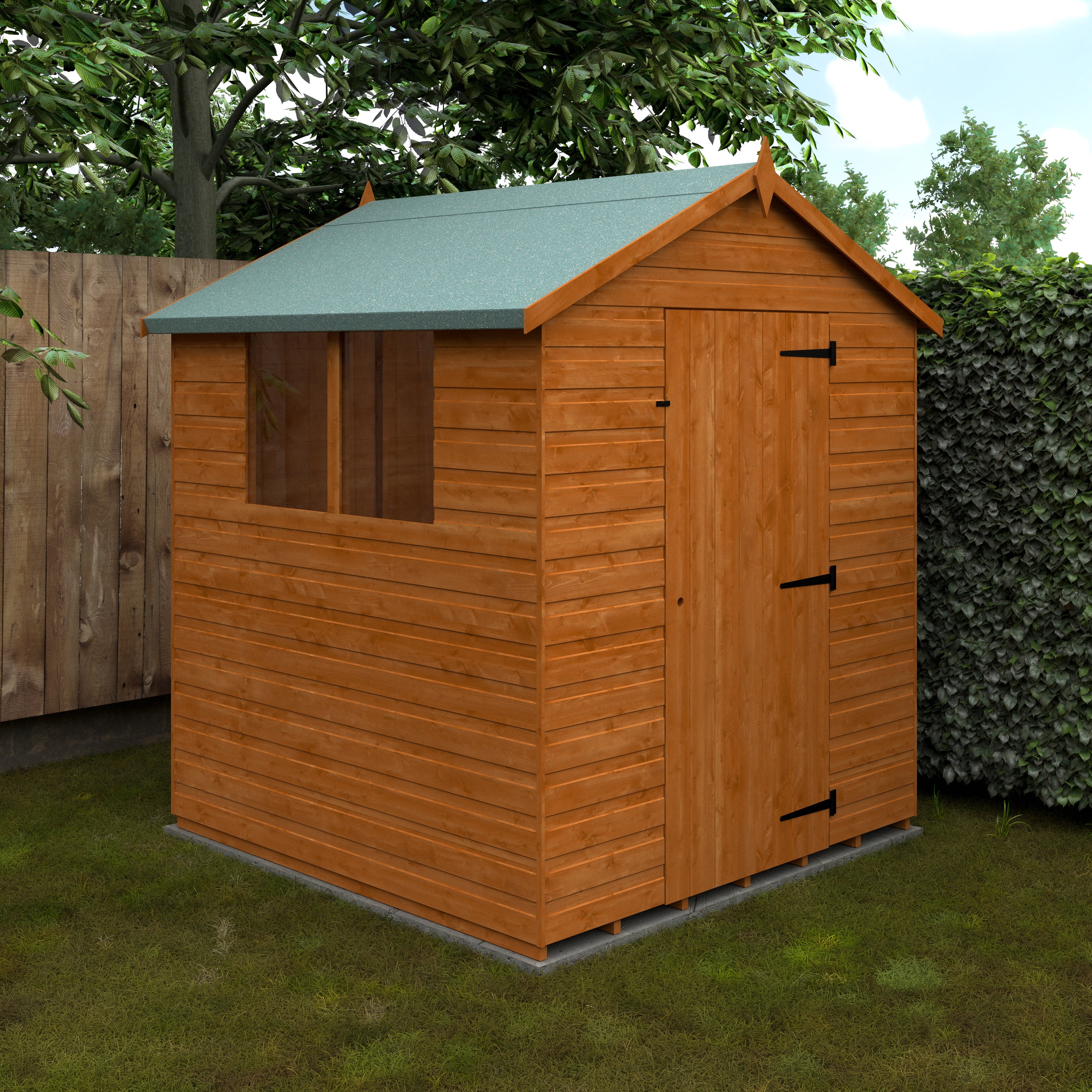 6x6 ft Premium Apex Shiplap Wooden Garden Shed